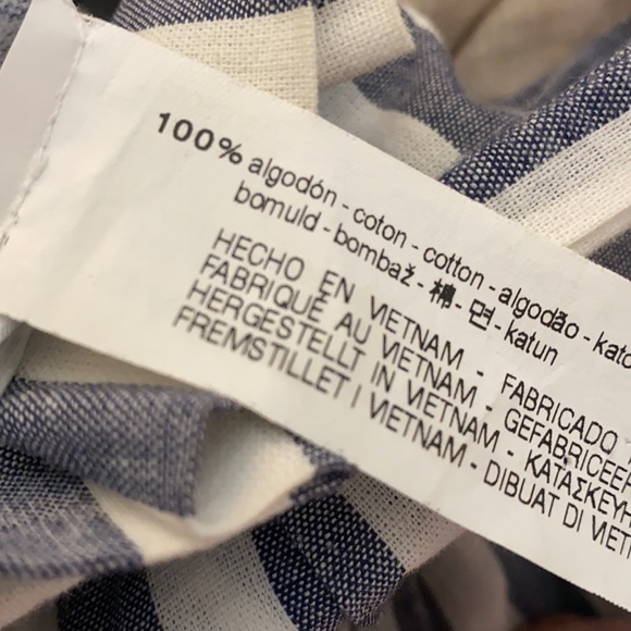 Zara Chambray Striped Paper Bag Waist Pants XS - Picture 7 of 8